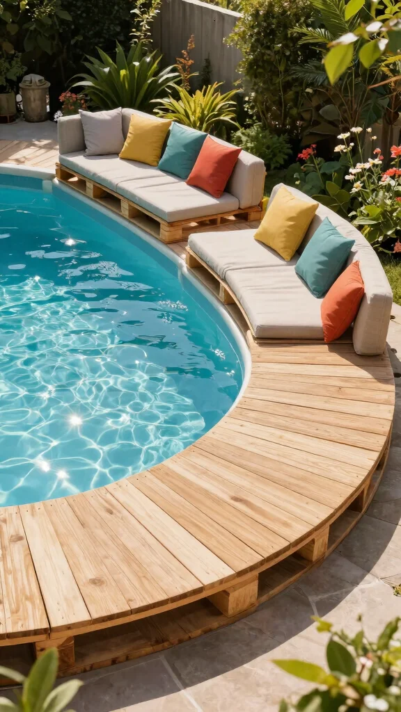 17 Easy Pallet Deck Ideas You Can Build This Weekend (DIY Enthusiasts Rejoice!) - 3. Curved Pallet Deck 1