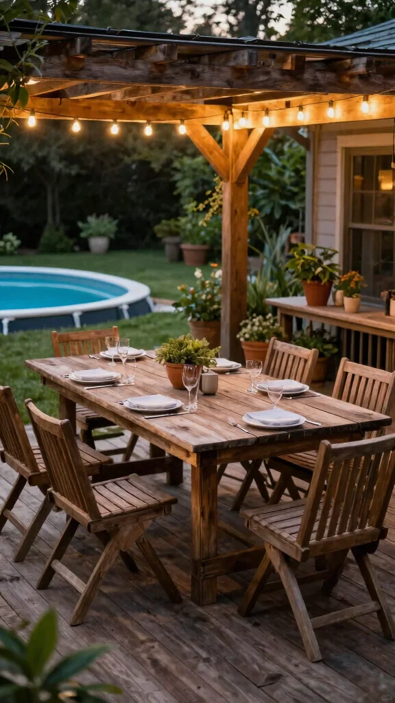 17 Easy Pallet Deck Ideas You Can Build This Weekend (DIY Enthusiasts Rejoice!) - 5. Rustic Pallet Dining Deck 1