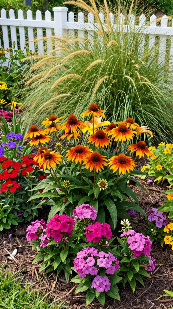 17 Easy and Colorful Flower Bed Landscaping Ideas to Brighten Up Your Yard! - 1. Vibrant Perennial Flower Beds 1