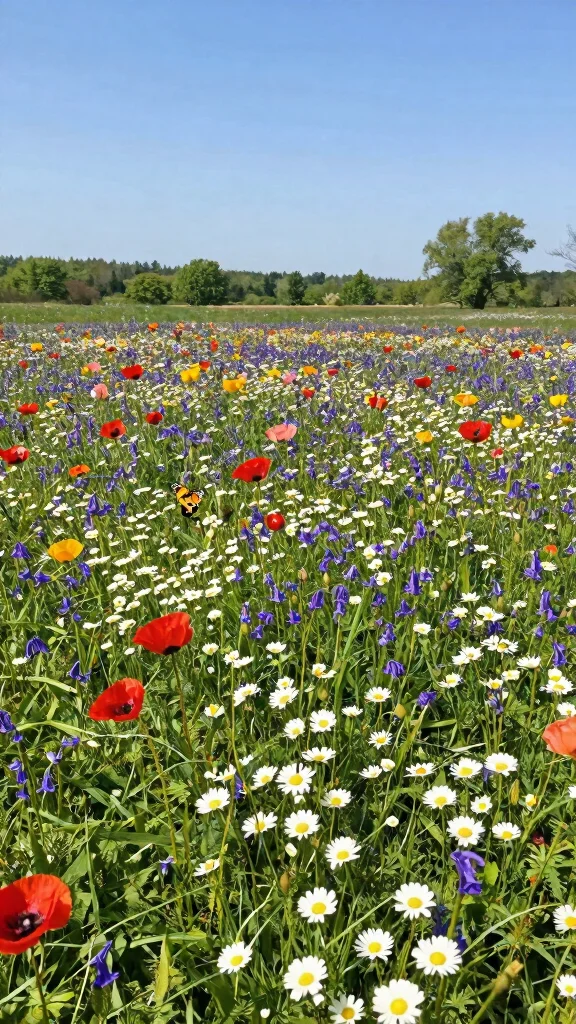 17 Easy and Colorful Flower Bed Landscaping Ideas to Brighten Up Your Yard! - 10. Wildflower Meadows 1
