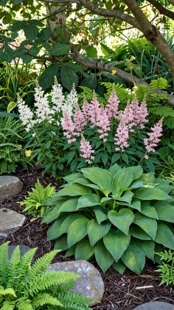 17 Easy and Colorful Flower Bed Landscaping Ideas to Brighten Up Your Yard! - 15. Shade Gardens 1