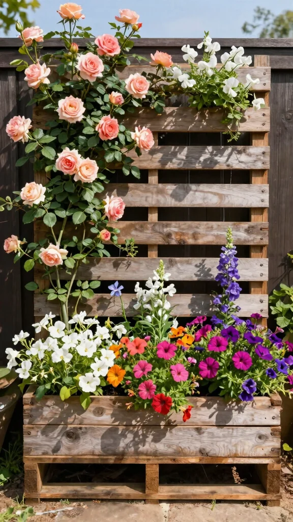 17 Easy and Colorful Flower Bed Landscaping Ideas to Brighten Up Your Yard! - 6. Vertical Flower Gardens 1