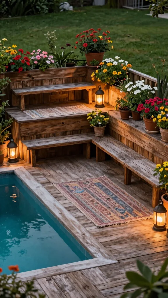 17 Stunning Budget-Friendly Pool Deck Designs That Will Transform Your Backyard! - 1. Rustic Wooden Charm 1