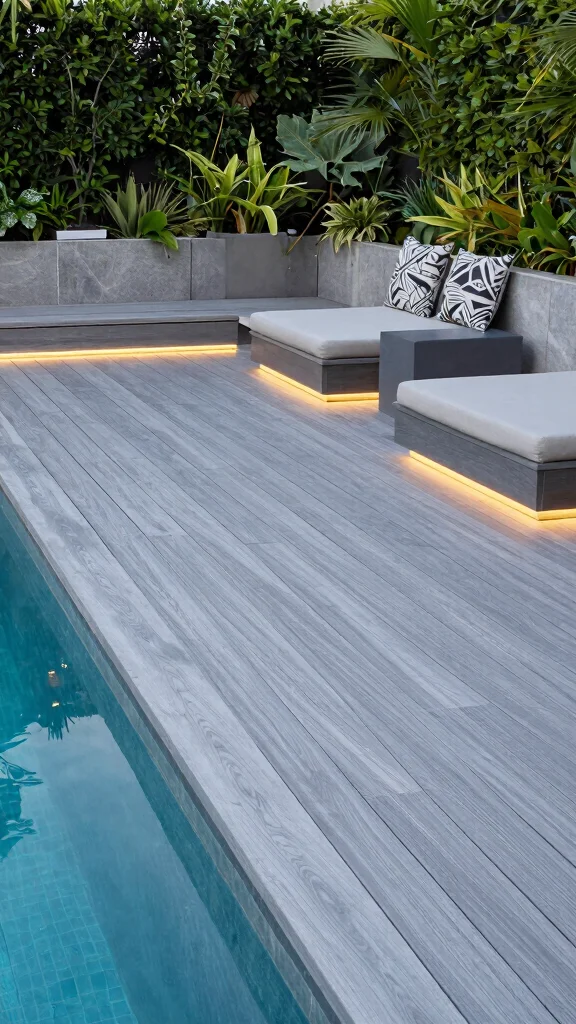 17 Stunning Budget-Friendly Pool Deck Designs That Will Transform Your Backyard! - 2. Chic Composite Decking 1