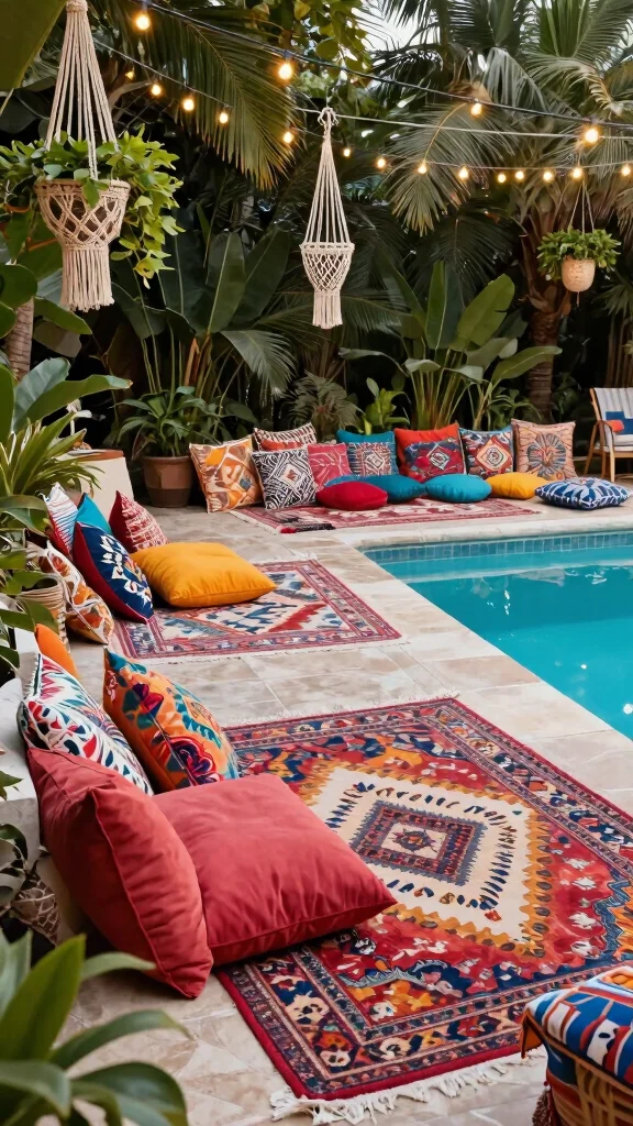 17 Stunning Budget-Friendly Pool Deck Designs That Will Transform Your Backyard! - 9. Bohemian Style 1