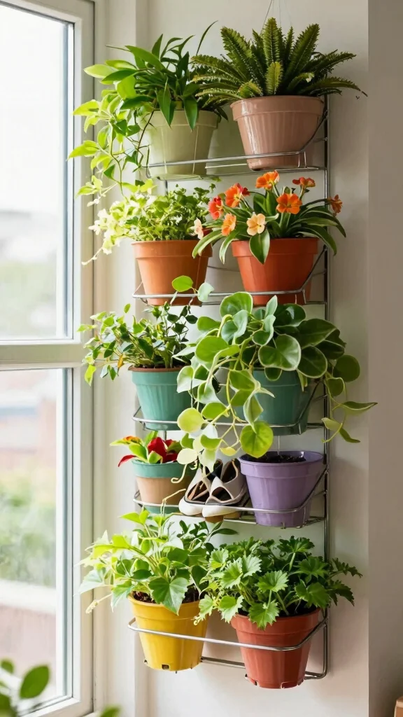 17 Vertical Container Gardening Ideas for Patios That Are Pure Genius! - 12. Vertical Window Garden 1