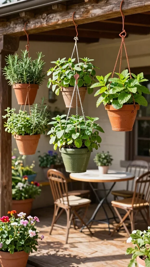 17 Vertical Container Gardening Ideas for Patios That Are Pure Genius! - 2. Hanging Herb Garden 1