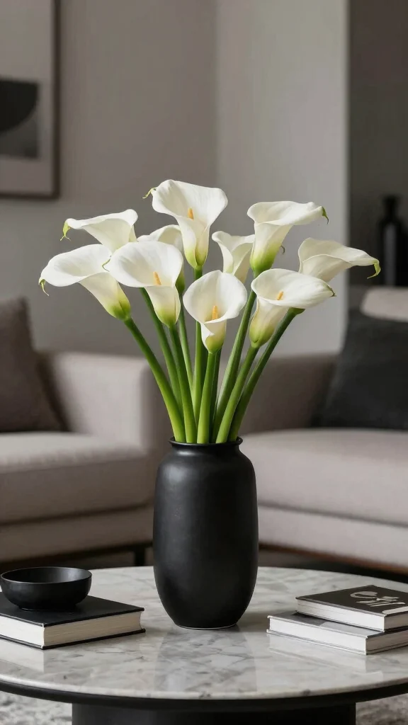 17 Vibrant Spring Flower Arrangements You Can Create in Minutes! - 13. Minimalist Arrangement with Calla Lilies 1