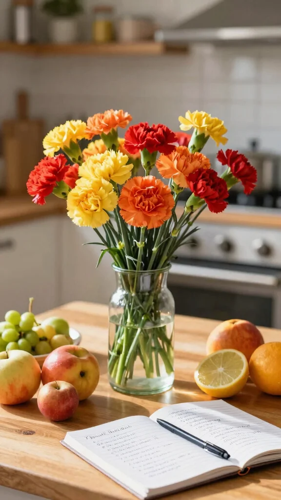 17 Vibrant Spring Flower Arrangements You Can Create in Minutes! - 16. Bright Sunset Bouquet with Carnations 1