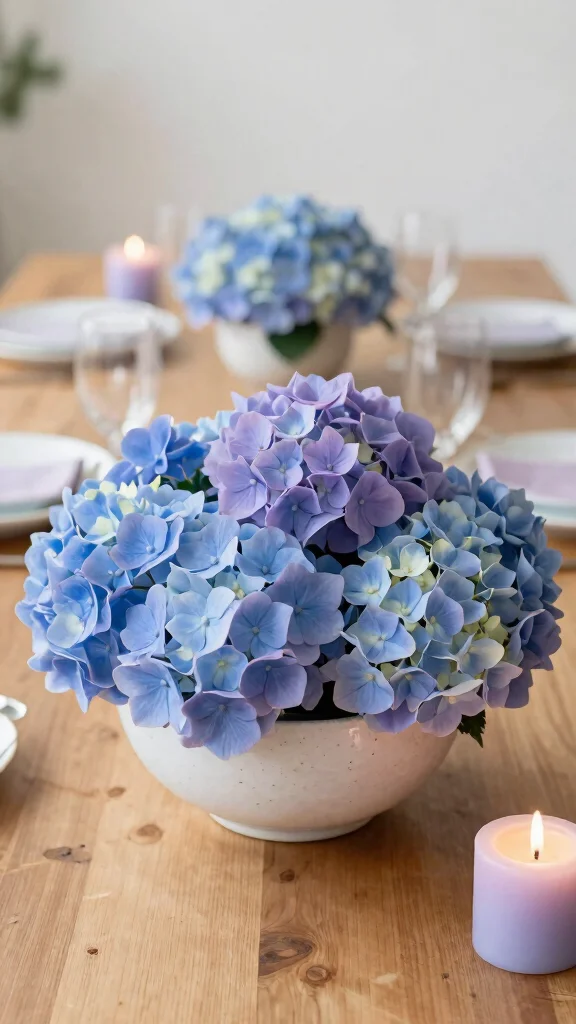 17 Vibrant Spring Flower Arrangements You Can Create in Minutes! - 4. Spring Centerpiece with Hydrangeas 1