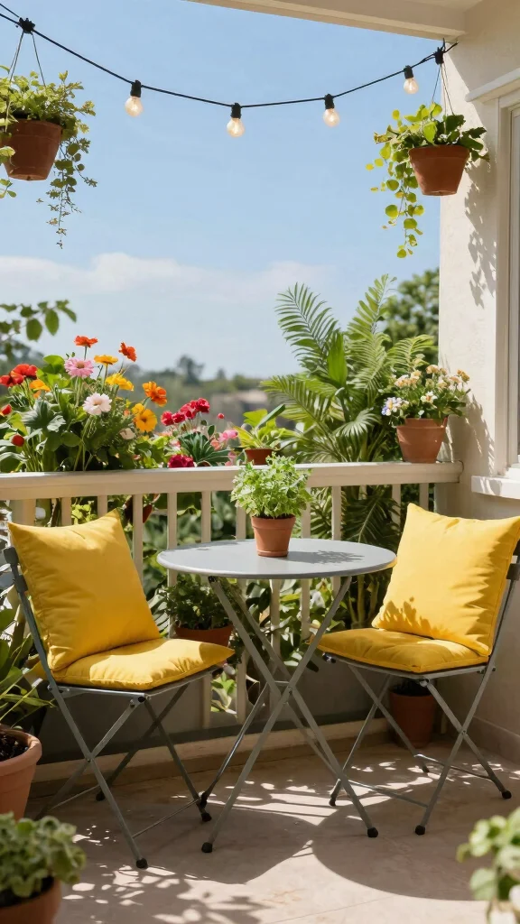 18 Balcony Garden Furniture Ideas That Will Make Your Small Space Feel Luxurious! - 2. Chic Bistro Set 1