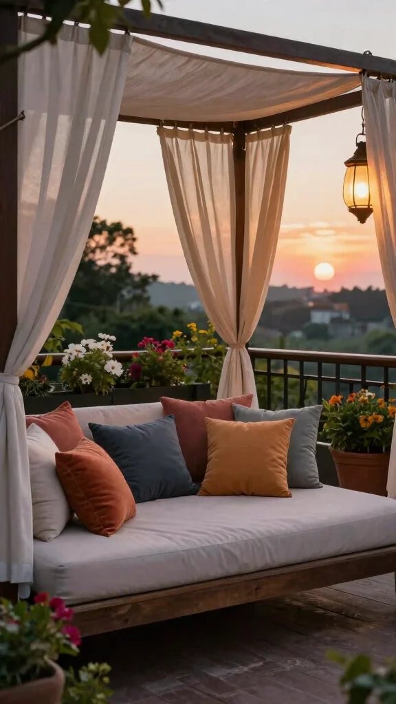 18 Balcony Garden Furniture Ideas That Will Make Your Small Space Feel Luxurious! - 5. Outdoor Daybed 1