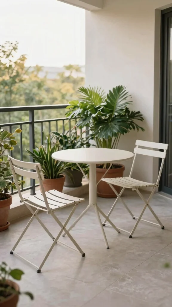 18 Balcony Garden Furniture Ideas That Will Make Your Small Space Feel Luxurious! - 6. Minimalist Folding Chairs 1