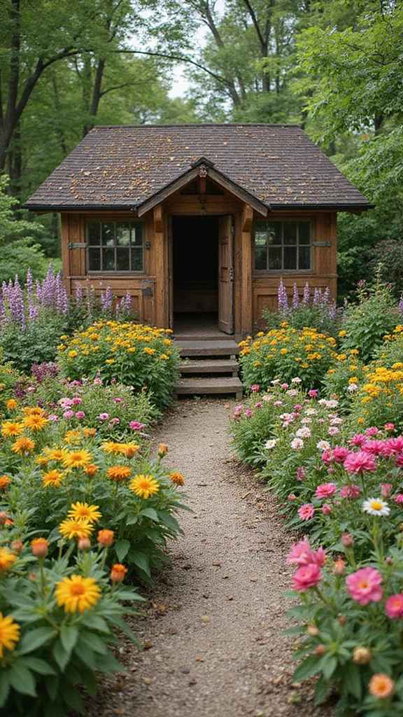 18 Beautiful Chicken Coop Garden Designs That Mix Flowers and Fowl! - 6. Themed Flower Gardens 1