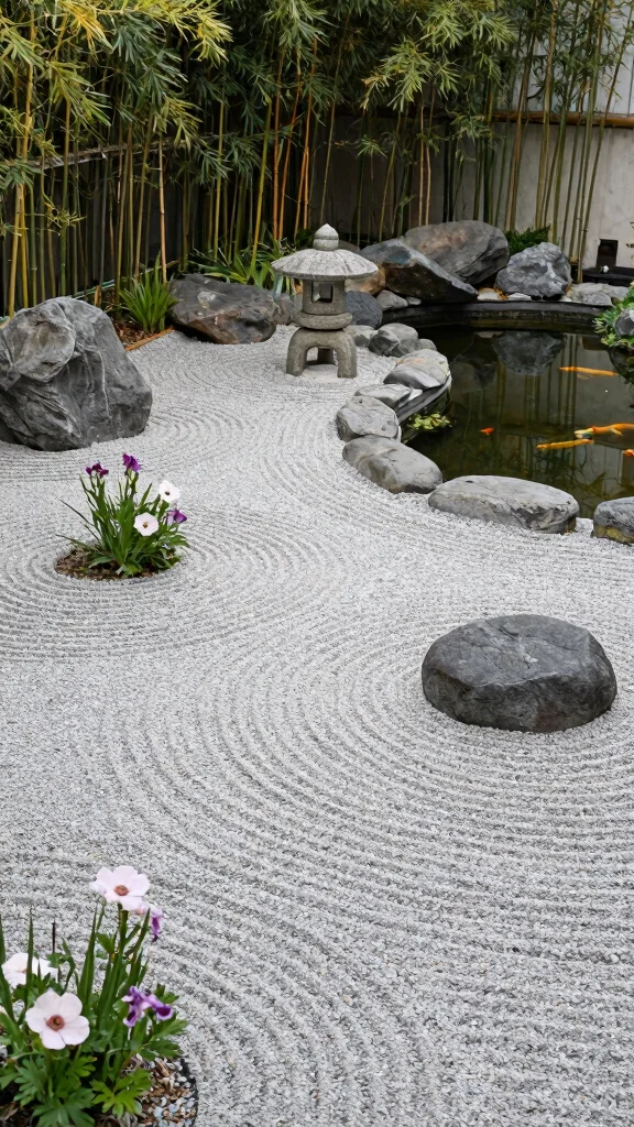 18 Breathtaking Garden Layout Ideas for Flower Lovers (Prepare for a Floral Wonderland!) - 3. The Zen Garden 1