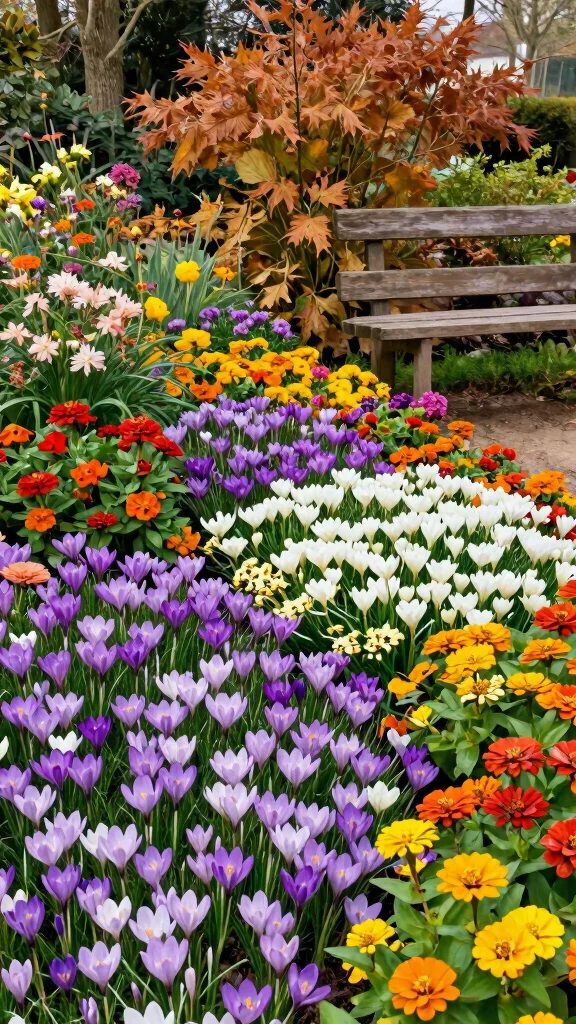 18 Breathtaking Garden Layout Ideas for Flower Lovers (Prepare for a Floral Wonderland!) - 8. The Seasonal Bloom Garden 1