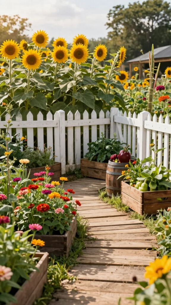 18 Breathtaking Garden Layout Ideas for Flower Lovers (Prepare for a Floral Wonderland!) - 9. The Rustic Farmhouse Garden 1