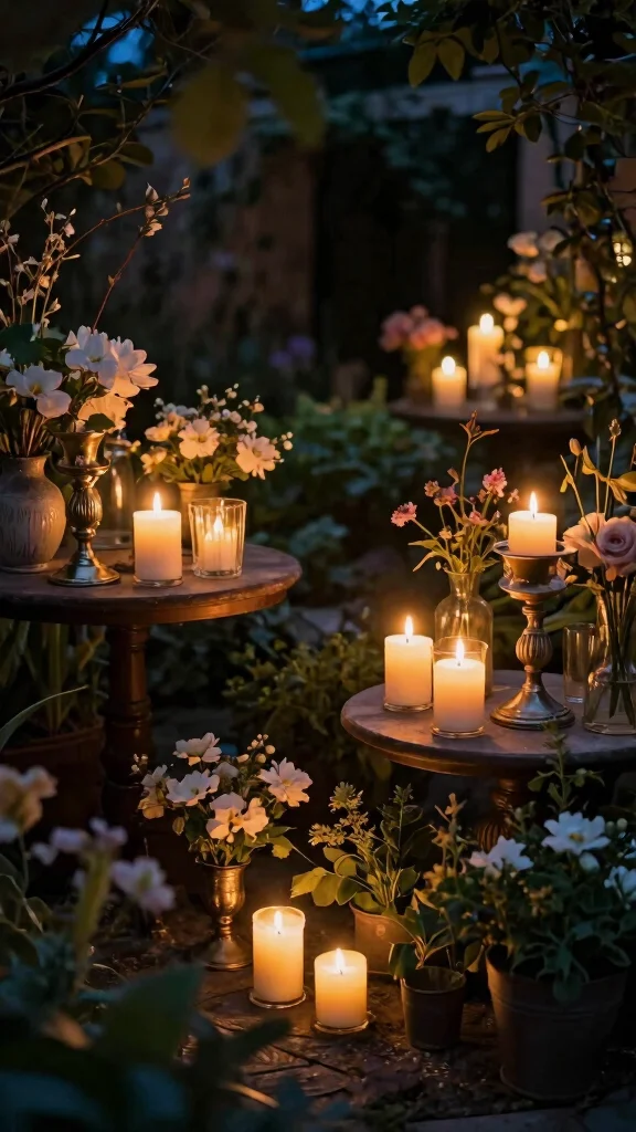 18 Brilliant Outdoor Garden Lighting Ideas You Never Knew You Needed! - 14. Vintage Candle Arrangements 1