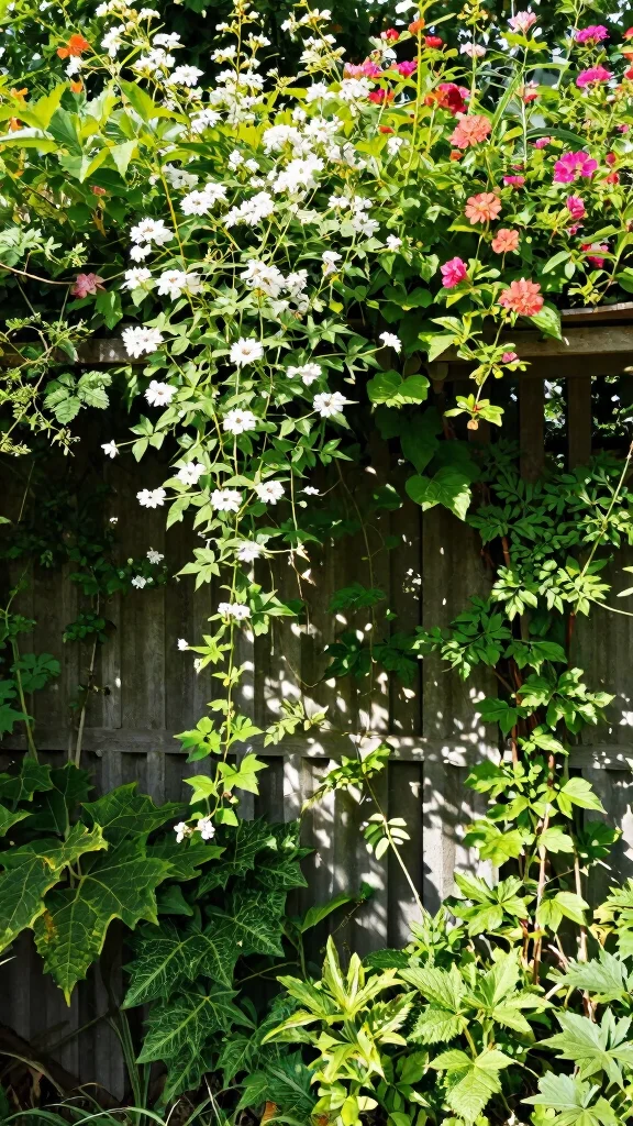 18 DIY Natural Fencing Projects That Add Rustic Charm to Your Home (You Can Do #7!) - 16. Fence with Climbing Plants 1