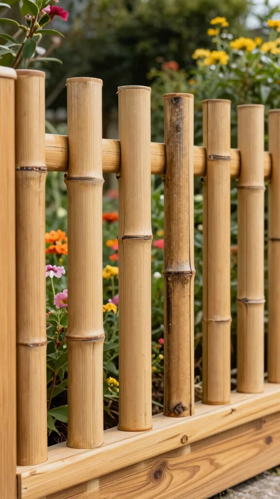 18 DIY Natural Fencing Projects That Add Rustic Charm to Your Home (You Can Do #7!) - 7. Bamboo and Wood Combination Fence 1
