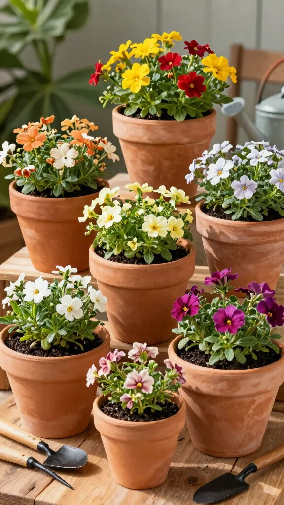 18 Eco-Friendly Colorful Flowering Pots That Are Good for the Earth (And Your Garden!) - 3. Terracotta Pots with Eco-Friendly Finish 1