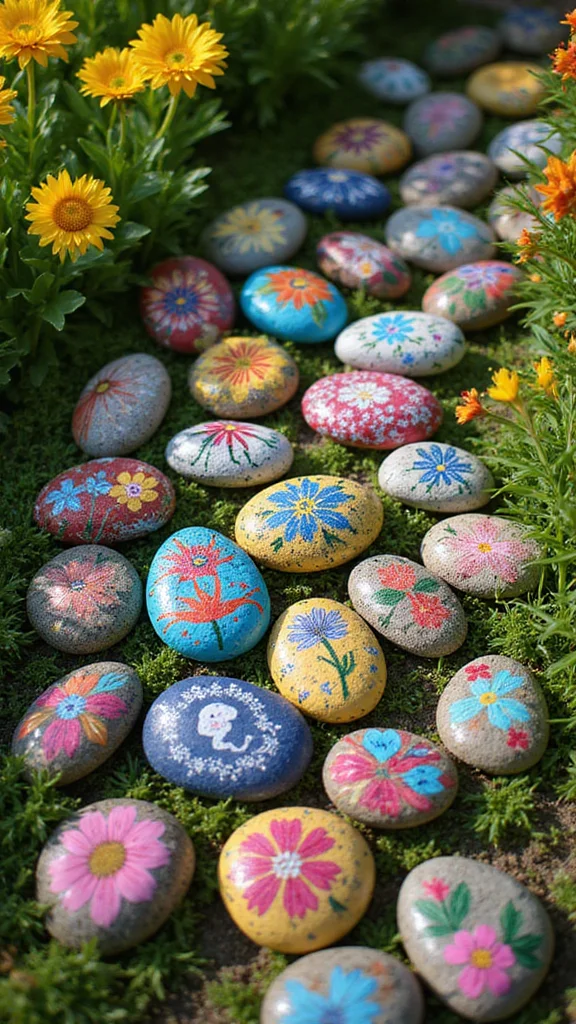 18 Fun Colorful Garden Art Projects You Can Start Today (You'll Be Surprised at #5!) - 1. Whimsical Painted Rocks 1