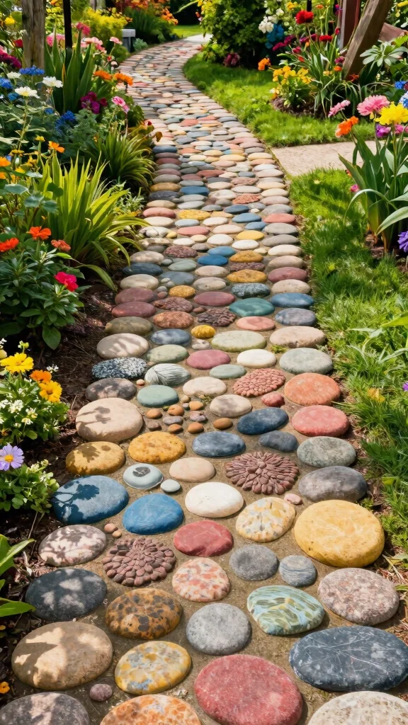 18 Fun Colorful Garden Art Projects You Can Start Today (You'll Be Surprised at #5!) - 10. Colorful Garden Pathways 1