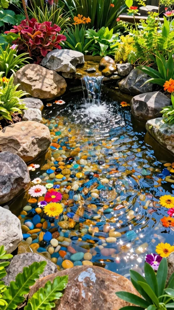 18 Fun Colorful Garden Art Projects You Can Start Today (You'll Be Surprised at #5!) - 16. Colorful Water Features 1