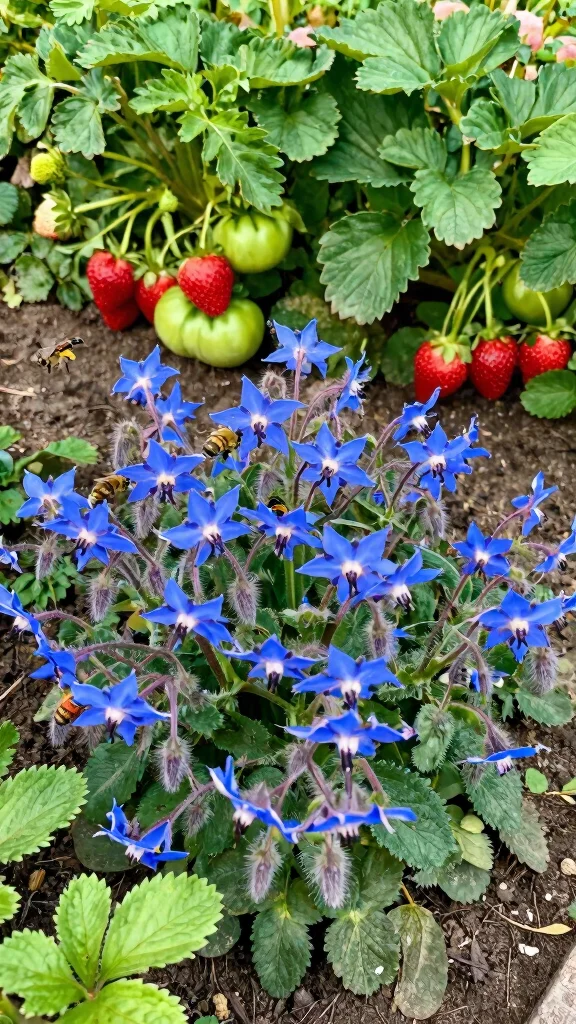 18 Genius Companion Planting Tips You Need to Boost Your Garden's Potential! - 7. Borage: The Pollinator Magnet 1