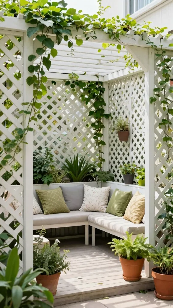 18 Inspiring Deck Railing Ideas That Will Make You Fall in Love with Your Garden Again! - 13. Lattice Railing for Added Privacy 1