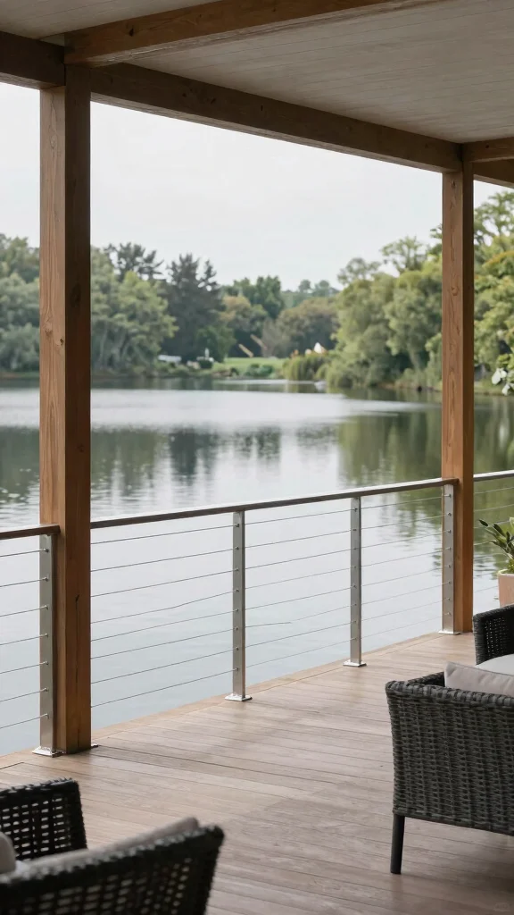 18 Inspiring Deck Railing Ideas That Will Make You Fall in Love with Your Garden Again! - 5. Cable Railings for an Industrial Look 1