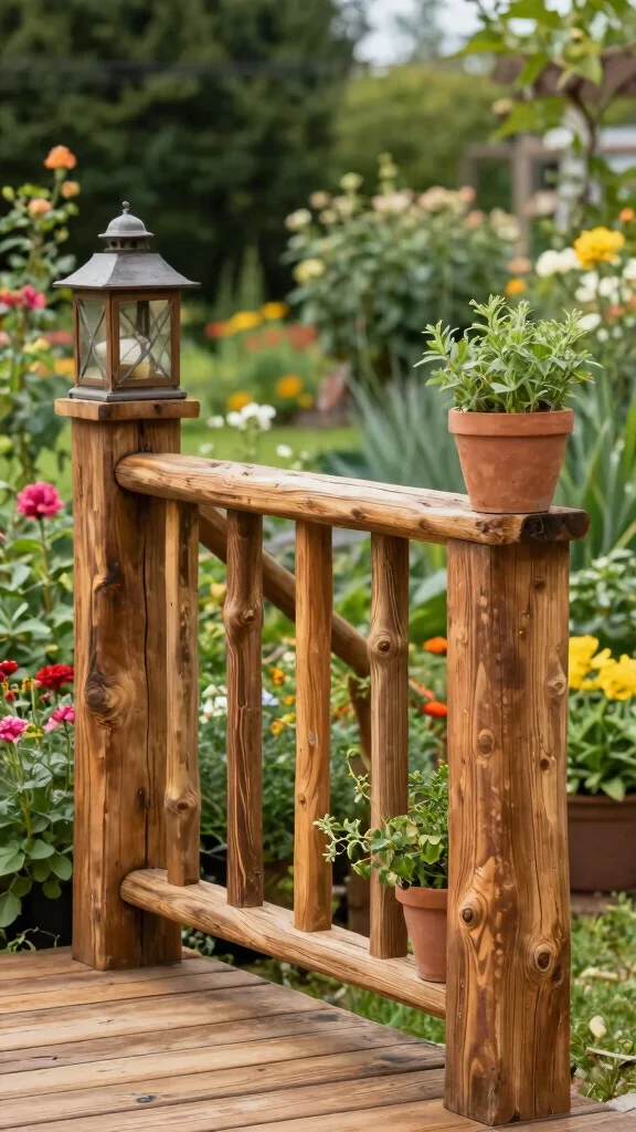 18 Inspiring Deck Railing Ideas That Will Make You Fall in Love with Your Garden Again! - 8. Rustic Farmhouse Style with Reclaimed Wood 1