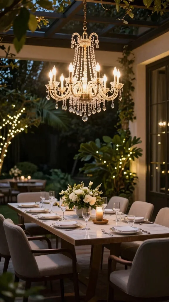 18 Magical Backyard Oasis Ideas with Lighting That Will Transform Your Nights! - 11. Outdoor Chandeliers 1