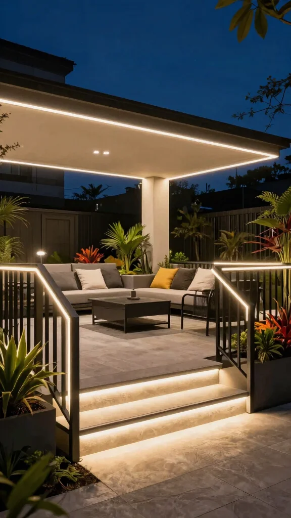18 Magical Backyard Oasis Ideas with Lighting That Will Transform Your Nights! - 13. LED Strip Lights 1