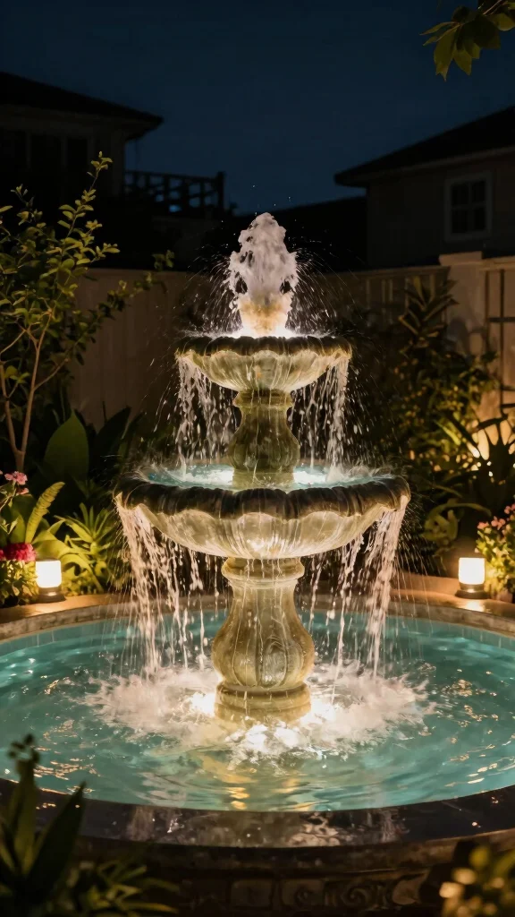 18 Magical Backyard Oasis Ideas with Lighting That Will Transform Your Nights! - 16. Illuminated Water Features 1