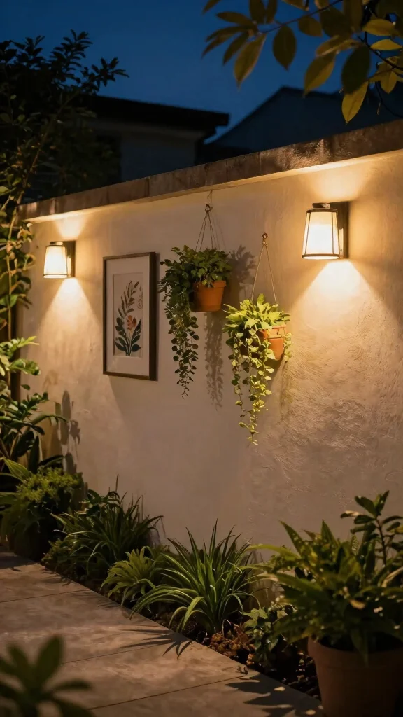 18 Magical Backyard Oasis Ideas with Lighting That Will Transform Your Nights! - 7. Decorative Wall Lighting 1