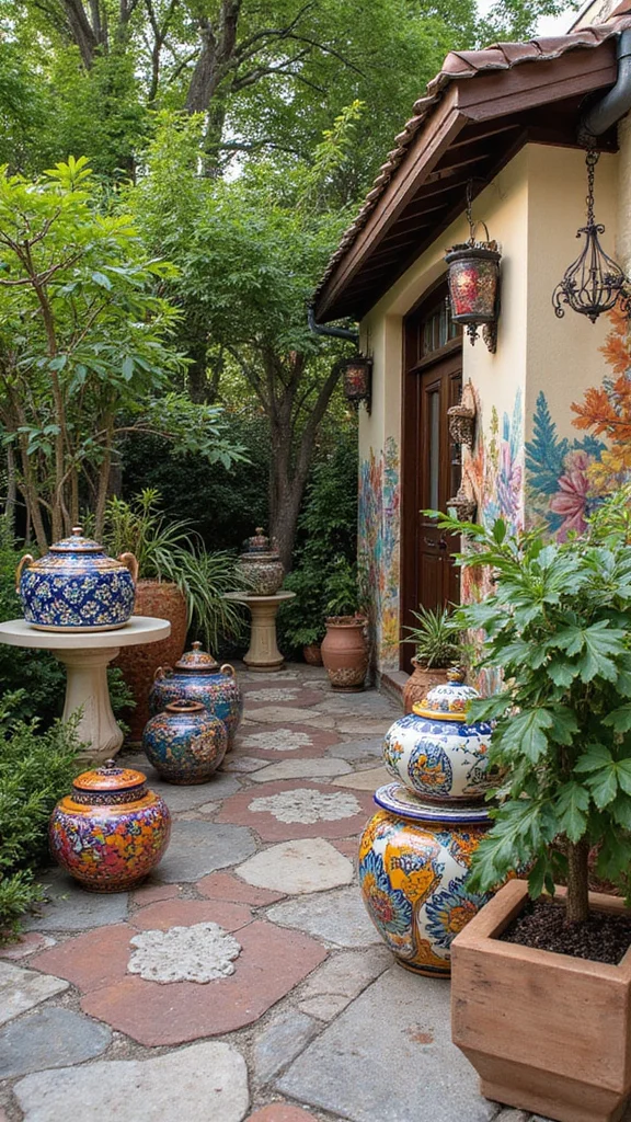 18 Seamless Indoor-Outdoor Living Designs That Will Blow Your Mind! - 18. Artistic Outdoor Decor 1