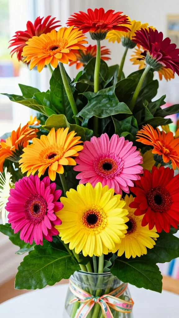 18 Seasonal Bouquet Ideas You Need to Try for a Cozy Home! - 10. Bold Statements: Colorful Gerbera Daisies 1