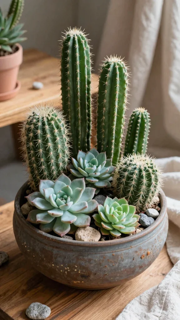 18 Seasonal Bouquet Ideas You Need to Try for a Cozy Home! - 11. Earthy Tones: Succulents and Cacti 1