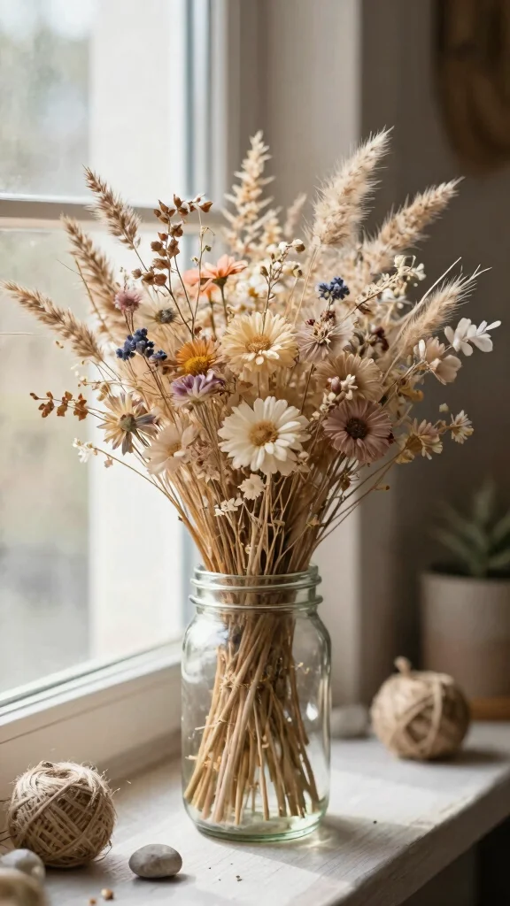 18 Seasonal Bouquet Ideas You Need to Try for a Cozy Home! - 6. Rustic Romance: Dried Flowers and Grasses 1