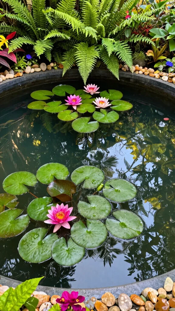 18 Tranquil Poolside Decor Ideas That Create a Calm Retreat! - 2. Floating Plants 1