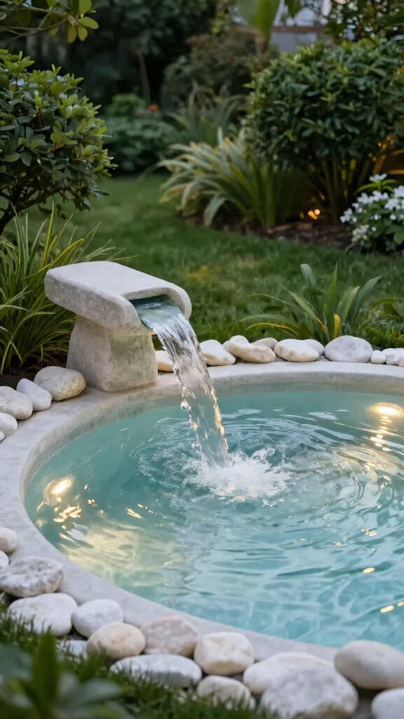 18 Tranquil Poolside Decor Ideas That Create a Calm Retreat! - 3. Soothing Water Features 1