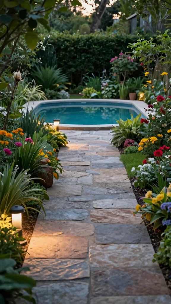 18 Tranquil Poolside Decor Ideas That Create a Calm Retreat! - 4. Serenity-Inspiring Pathways 1