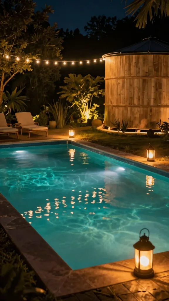 18 Tranquil Poolside Decor Ideas That Create a Calm Retreat! - 5. Ambient Lighting 1
