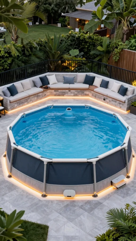 19 Beautiful DIY Above Ground Pool Decks That Will Enhance Your Landscape Design! - 4. Elegant Composite Deck Design 1