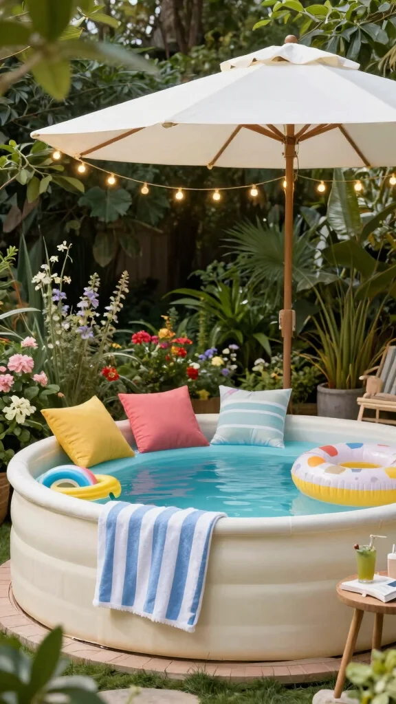 19 Budget-Friendly DIY Garden Pool Ideas to Beat the Heat This Summer! - 1. Cozy Stock Tank Pool Lounge 1