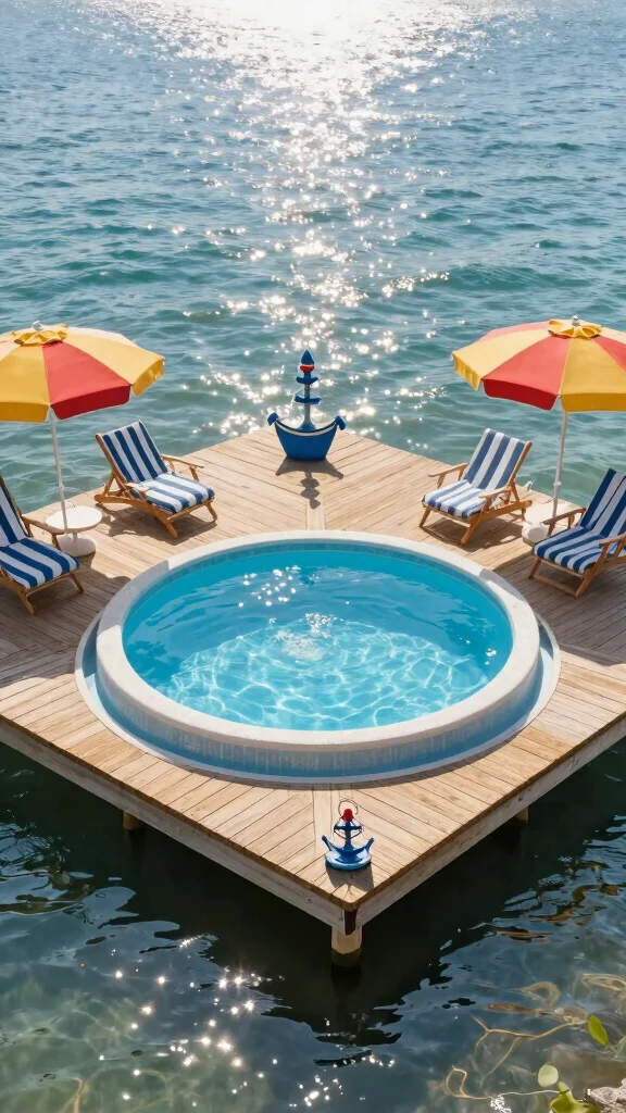 19 Budget-Friendly DIY Garden Pool Ideas to Beat the Heat This Summer! - 13. Floating Wooden Dock Pool 1