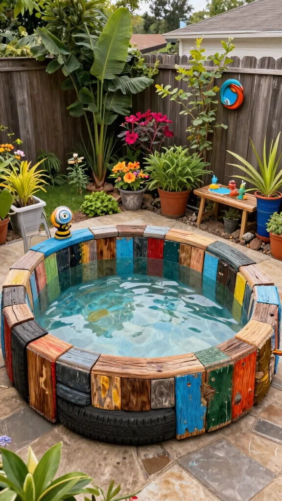 19 Budget-Friendly DIY Garden Pool Ideas to Beat the Heat This Summer! - 18. Upcycled Garden Pool 1