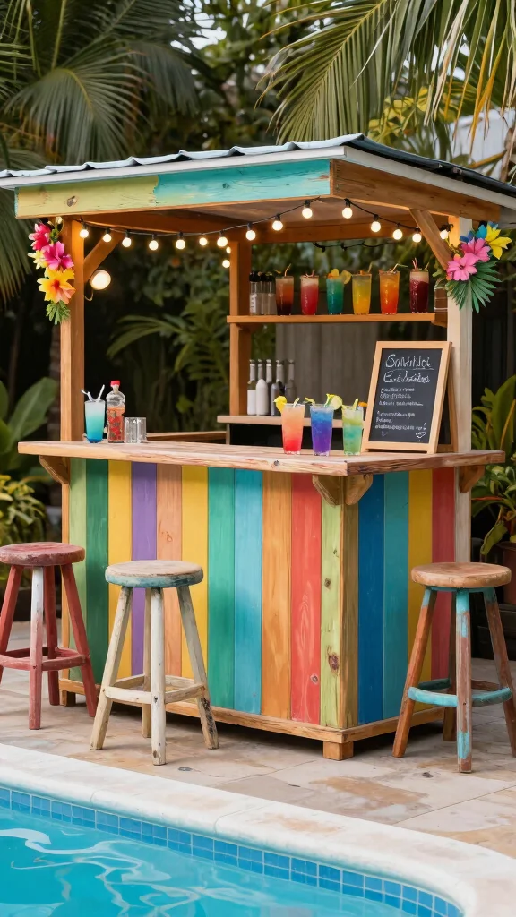 19 Budget-Friendly DIY Garden Pool Ideas to Beat the Heat This Summer! - 6. DIY Poolside Bar 1