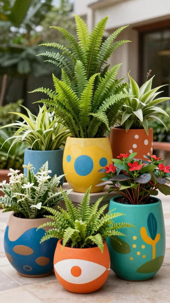 19 Cozy Patio Garden Ideas to Create Your Urban Oasis - 12. Bold Planters for Eye-Catching Decor 1